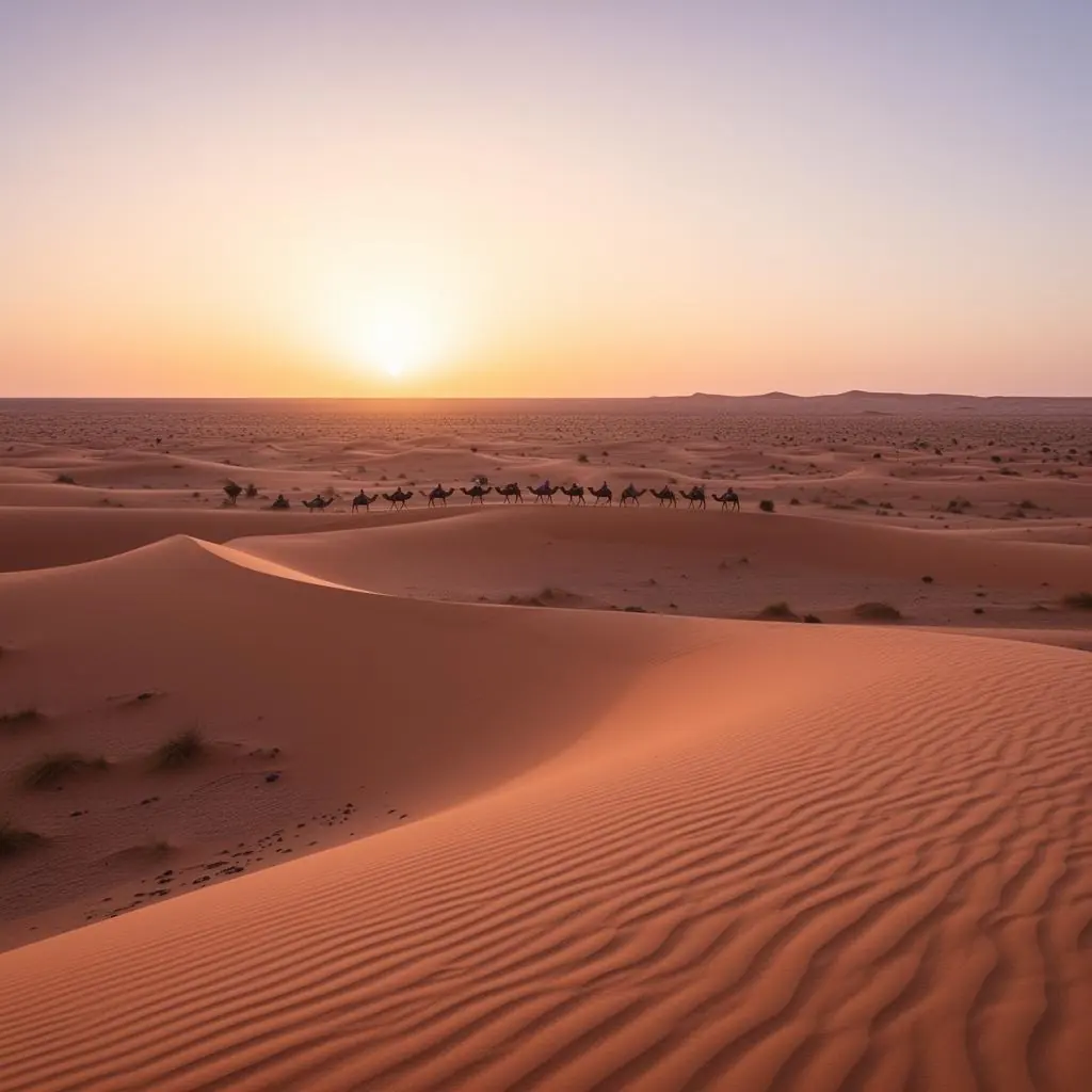 Sahara road and desert landscape in Morocco